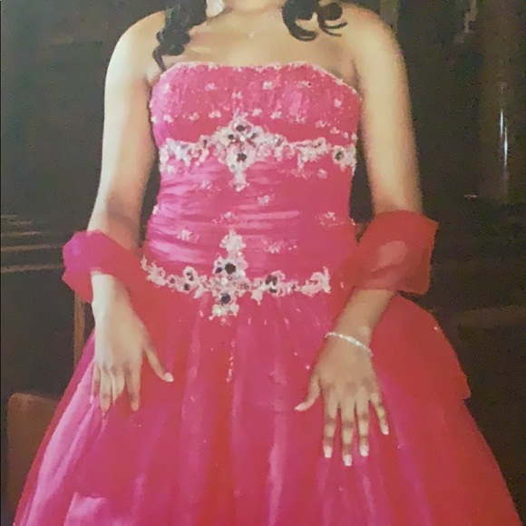fuchsia pink gown